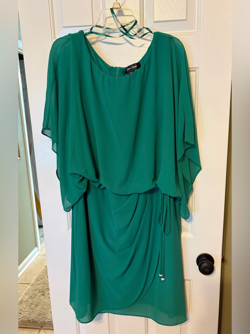 Jessica Howard Emerald Green Layered Chiffon Special Event Dress, Size 20W 💚